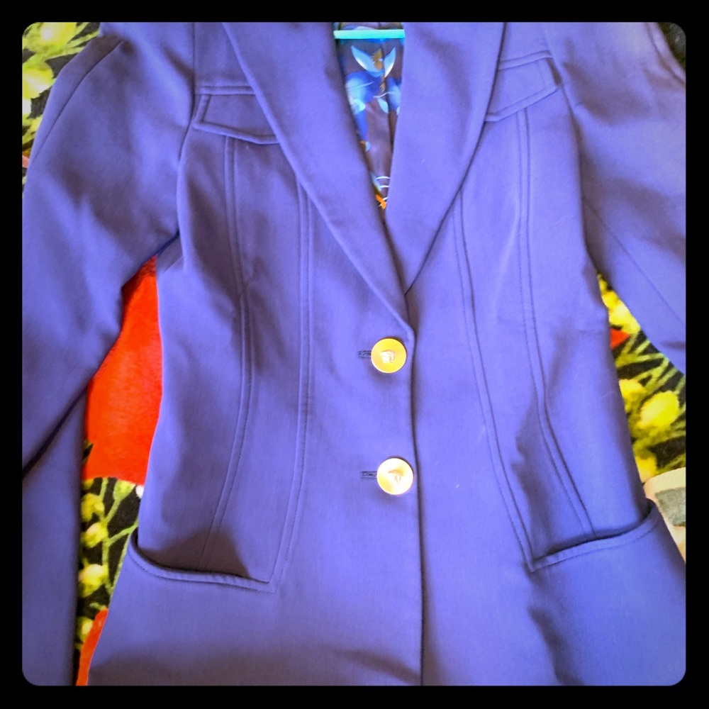 Women’s Blue Versace Blazer size 42 fits a small
